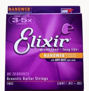 Cuerdas de guitarra acústica Elixir Sombra de bronce fosforado 11025 16027 16052 11052 11002 11027 11100 16002 16077 16102 6 piezas = 1 juego