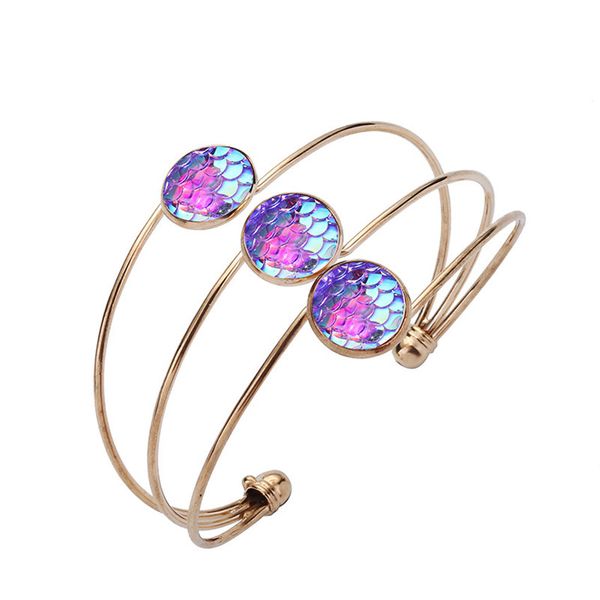 2018 Hot Gold Silver Mermaid échelle bracelet mode femmes charme bracelets multicolore sirène paillettes bracelet pour amoureux filles cadeau