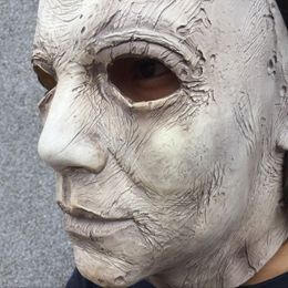 2018 Hot Movie Halloween Horror Michael Myers Máscara Cosplay Látex adulto Casco integral Fiesta de Halloween Scary Props juguete Y200103