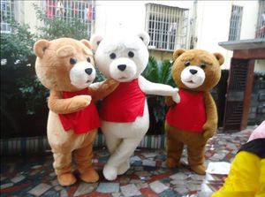 2018 hot koop volwassen grootte teddybeer mascotte kostuum cartoon pop spelen anime show kleding gratis verzending