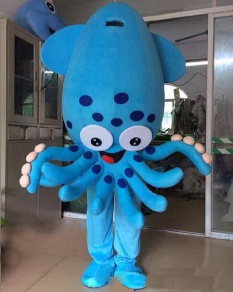 2018 Venta caliente Material EVA Pescado azul Trajes de mascota Ropa de dibujos animados Fiesta de cumpleaños Mascarada