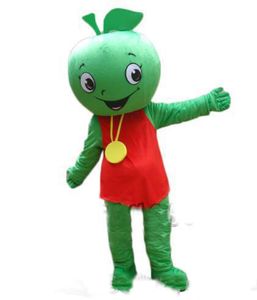 2018 hete verkoop fruit mascotte kleine groene appel mascotte kostuum halloween verjaardagsfeestje anime volwassen grootte gratis verzending