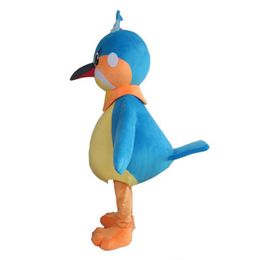 2018 Venta caliente Lovly Blue Bird Mascot Costume Carnival Festival Party Dress Outfit para adultos