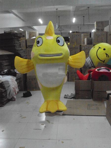 2018 Hot vente nouveau poisson jaune Costume de mascotte Costume de caractère adulte mascotte Comme mode livraison gratuite