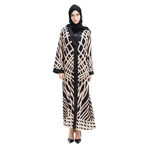 2018 Vente Chaude Femmes Robes Musulmanes Arabe Turc Musulman Cardigan Robe Imprimée Avec Vrai Pic