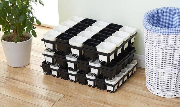 2018 Hot sales 50pcs MOQ 5 Size Option durable Square Plastic Pots for Plants, Cuttings & Seedlings Nursery Pots Living Garden Planters