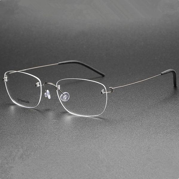 Lunettes de vue à monture dorée sans vis pour lunettes de prescription de qualité en titane pur unisexe 53-19-145
