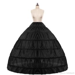 2018 in stock ball jurk petticoat goedkope witte zwarte crinoline underskirt trouwjess slip 6 hoepel rok crinoline voor quinceanera6456530