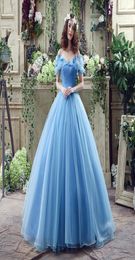 2018 In Stock Elegant Ball Jurken Blue Quinceanera -jurken met kralenkristallen Sweet 16 jurken 15 jaar promjurken QS10304603677