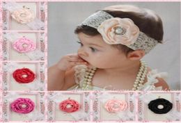 2018 Bougettes de perle de fleur en bas âge Girl Girl Lace Headwear Kids Baby Pographie accessoires accessoires sur les cheveux d'arc nouveau-né