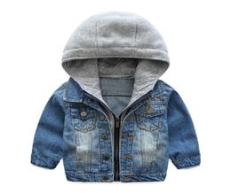 2018 Kids Denim Jacket Boys Jean jas kleding causale meisjes Cardigan Children Outerwear Cowboy Toddler Hooded 210YRS Y1898417427