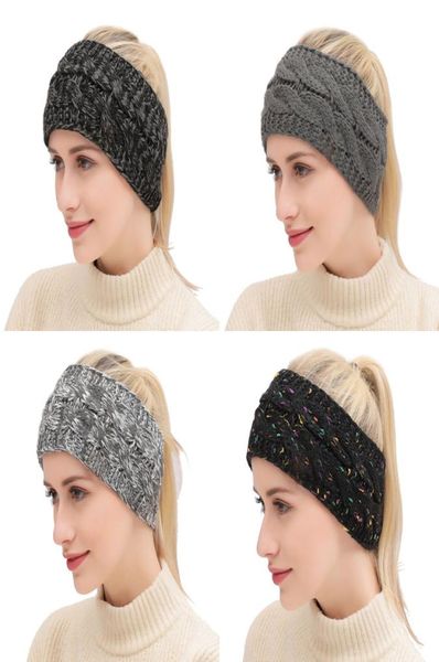 2018 Tricote Crochet Band Femme Winter Sports Head Bravage Hairband Turban Head Band Ear Warmier Boneie Capre-Bandons 3269464