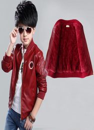 2018 Korean Children Tenfits Boys Pu Leather Vestes For Girls Mabet Fleece doublure Enfants Enfants Automne Spring Outwear Outwear6192938