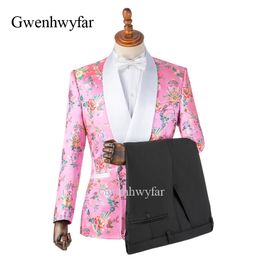 2019 Laatste Jas Pant Design Classic Flower Wedding Past voor Mannen Beste Man Blazer Bruidegom Pak Tuxedos Prom Party Suits