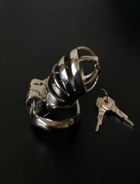2018 dernière conception en acier inoxydable mâle dispositif adulte coq Cage courbe anneau de coq BDSM jouets sexuels ceinture prévenir la masturbation 7488576