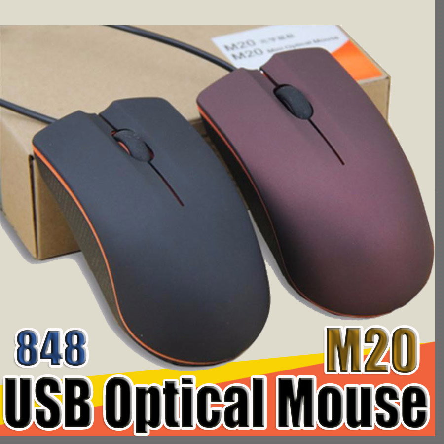 848D USB Optical Mouse Mini 3D Wired Gaming Tillverkare Möss med Retail Box för dator Laptop Notebook C-SJ