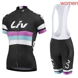 2018 LIV équipe été femmes maillot de cyclisme Ropa Ciclismo respirant vêtements de vélo à séchage rapide vélo Sportwear vélo bavoir pantalon GEL Pa258q