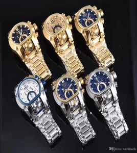 2018 Luxury Men Watch Reserve Bolt Zeus Magnum Waterbestendig Verplated Dual Time Big Dial Swiss Quartz Watch9539001