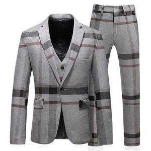 2018 Men Suits For Wedding Slim Fit Mariage Formele ontwerpers Men Kleding S-5XL Herenpakken met broek en vesten SD02