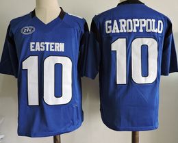 Mens Eastern Illinois University College voetbalshirts 10 Jimmy Garoppolo Jerseys blauw gestikte shirts S-XXXL
