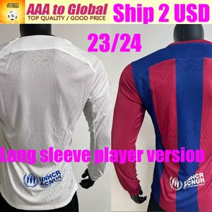 Version joueur manches longues 23 24 Camisetas de football maillots de football PEDRI LEWANDOWSKI GAVI FC ANSU FATI FERRAN BARCELONAS RAPHINHA DEST maillot de football