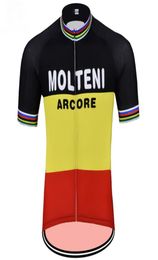 2018 MOLTENI ARCORE TEAM BELGIUM Rétro classique uniquement à manches courtes à manches courtes ROPA CICLISMO Cycling Jersey Cycling Wear Sizexs4xl8322561