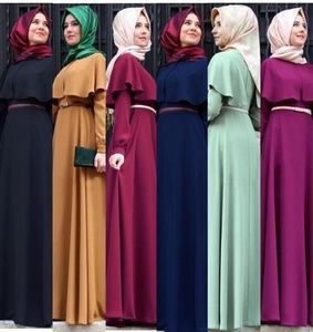 2018 Musulman Abaya Robe Femmes Mode Islamique Arabe Longue Robe Hijab Noir Simple Vêtements Traditionnel Abaya Musulman 7 Couleurs12489300