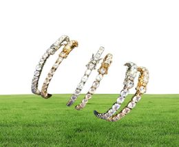 2018 NEVER FADE Bracelet de chaîne de tennis en acier inoxydable 4mm 5mm 6mm Largeur 8 pouces Micro Pavé Zircon Cubique Hip Hop Mens JEWELRY309e7365582