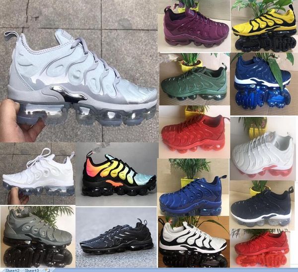 max 2018 Nouveau 2019 TN Plus VM En Noir Métallique Blanc Olive Hommes Chaussures de course à vendre Designer De Luxe Chaussures Athlétique Baskets Entraîneurs Vapormax vapor