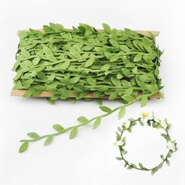 2018 nuevo 40 m flor verde artificial hojas ratán DIY guirnalda accesorio para decoración del hogar diademas diadema flores C3288
