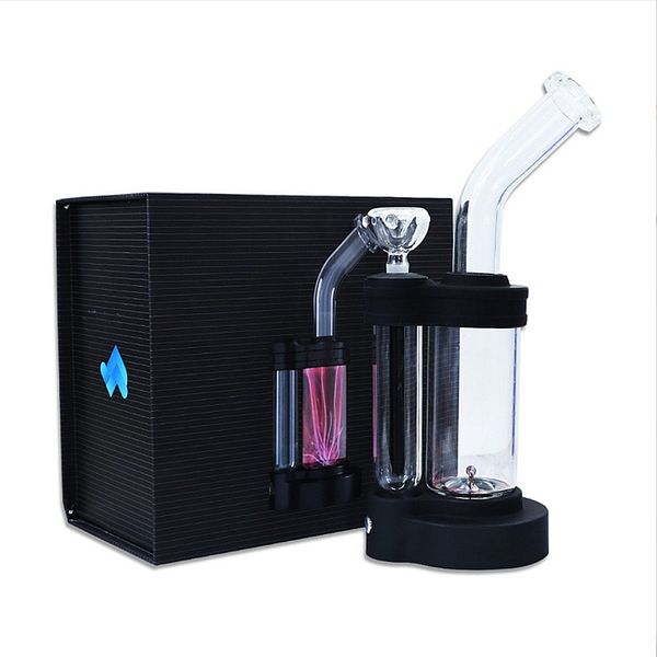 Led Plasma Cool Hookah Black Box Packs Joint femelle de 14 mm avec bol Conduites d'eau Bangs en verre de 12 pouces Diamètre de base de 123 mm 5 mm d'épaisseur