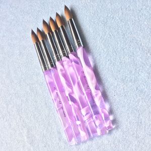 1 stylo à découper pour gel UV, poudre liquide, outil de manucure, grande taille 24, rond pointu, cristal rose, brosse acrylique, sable Kolinsky pour peinture diamant, 1 pièce