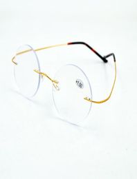 2018 nouvelles lunettes de lecture rondes en or AntiBluRay légères en titane sans monture Steve Jobs style Circle Readers9436764