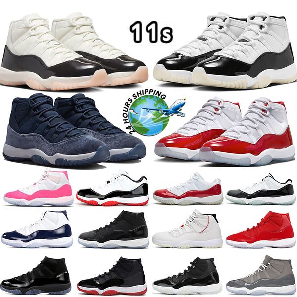 Zapatillas de baloncesto 11s Cherry DMP gratitud 11 zapatillas de deporte para hombre diseñadores rosa Royal Blue Cool Grey Bred Low Cap y Space Jam bajo alto hombres mujeres entrenadores