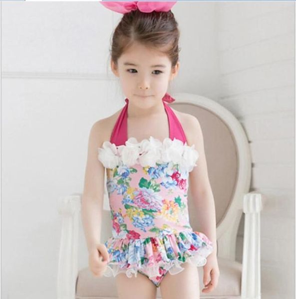 2018 Nouvelle Arrivée Bébé Fille OnePièce Maillots De Bain Enfants Floral Imprimé Maillot De Bain Mode Fille Nager Vêtements Mignon Fille Vêtements De Plage 2 Co8429825