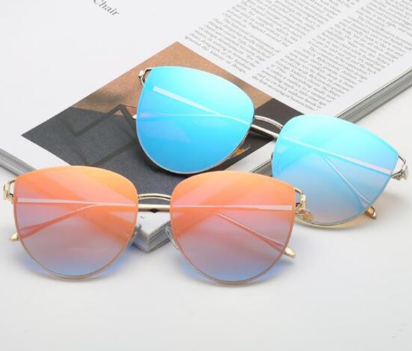 2018 Recién llegado BLAZE Gafas de sol para mujer Moda Flash Espejo Gafas de sol Diseñador de la marca Gafas de sol con caja