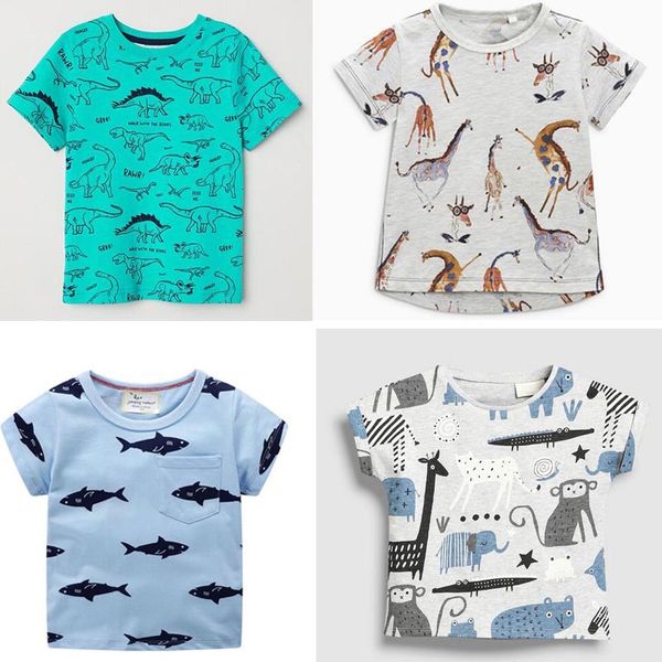 74 styles fille garçon enfants conception vêtements t-shirt 100% coton à manches courtes animaux fleurs imprimer t-shirt garçons fille causal été t-shirt