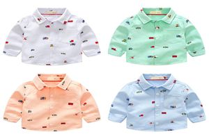 2018 Nouveau arrivée Enfant Boys Girls Shirts Migne Cars Modèle Coton Enfants Vêtements Long Manches Blouses Brousses Boys Filles Shirt9827126