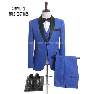 2018 Nieuwe Collectie Heren Royal Blue Tuxedos Slim Fit Formele Bruidegom Pak Laatste Mannen Bruiloft Pakken Groomsmen MAKKELIJKE MAKEERDE BESTE MAN Bruidegom