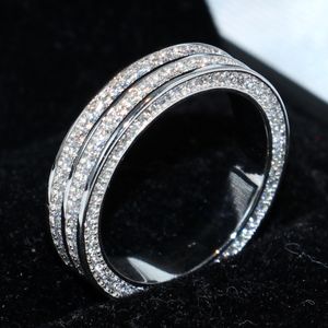 2018 Nieuwe Collectie Prachtige Luxe Sieraden Victoria 925 Sterling Silver Pave Setting White Sapphire CZ Diamond Women Wedding Band Ring Gift