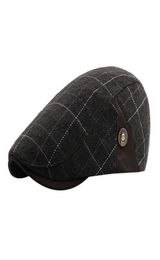 2018 Nouvelle arrivée Hiver Men Plaid Vintage AJUSTABLE GATSBY PAPIED CAP Newsboy Beret Hat Men039 HATS HIVERS Bonnet Femme7008534