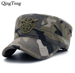 2018 Nieuw aankomsten Flat Cap Army Baseball Cap Men Tactical Navy SEAL LEGER CAMO CAP Instelbare Visor Sun Hats Y190520041108088