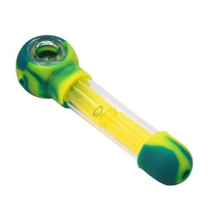 Nouvelle Arrivée En Plastique Dur De Qualité Alimentaire Silicone Pipe À Fumer 15 MM Filtration De L'eau Bol En Verre Tuyaux À Base De Plantes Silicone Herb Pipe Pipes Bongs