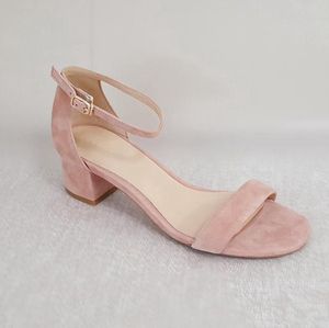 2018 nuevo llegan las sandalias del verano bombas de las mujeres señoras del cuero genuino de la sandalia de la correa atractiva del tobillo talones gruesos peep toe de ante Kid