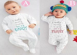 2018 nouveaux vêtements pour bébé garçon vêtements pour garçons filles barboteuses pour bébé vêtements pour bébé J'aime ma mère et mon père unisexe vêtements à manches longues set5158736