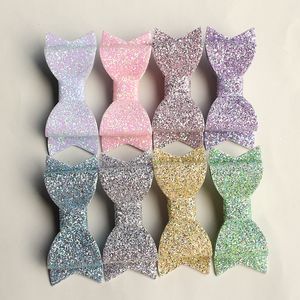 Nouveau bébé épingles à cheveux bon brillant en cuir cheveux arcs 20 pcs/lot paillettes feutre enfants pinces à cheveux nœud papillon