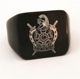 Black Gold Silver Masonic Demolay Ring langs Master Knight van Columbus Rings Knights Tempeliers vrijmetselarij Cross -sieraden voor mannen Unieke stijl Hoog gepolijst nieuw