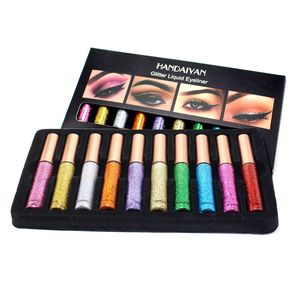 2018 Nueva Marca de Maquillaje HANDAIYAN 10 Colores Impermeable Líquido Delineador Brillo Sombra de Ojos Highlighter Maquillaje Eye Liner DHL Libre gratis