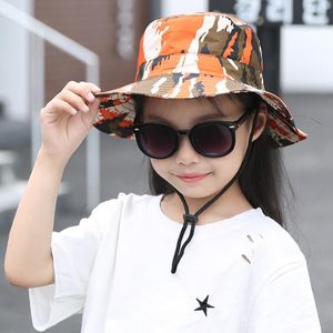 2018 Nieuwe Kinderen Kids Camouflage cap Emmer Hoed Casual Zon Canvas Kinderen En Volwassen Hoed Caps