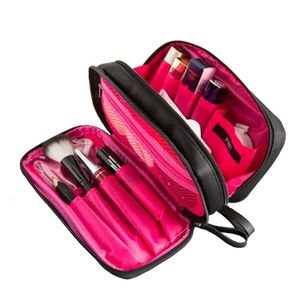 2018 nouveau sac cosmétique femmes organisateur de voyage sac de maquillage cosmétique professionnel étui à pinceaux maquillage trousse de toilette Double couche fermeture éclair cosmétiques